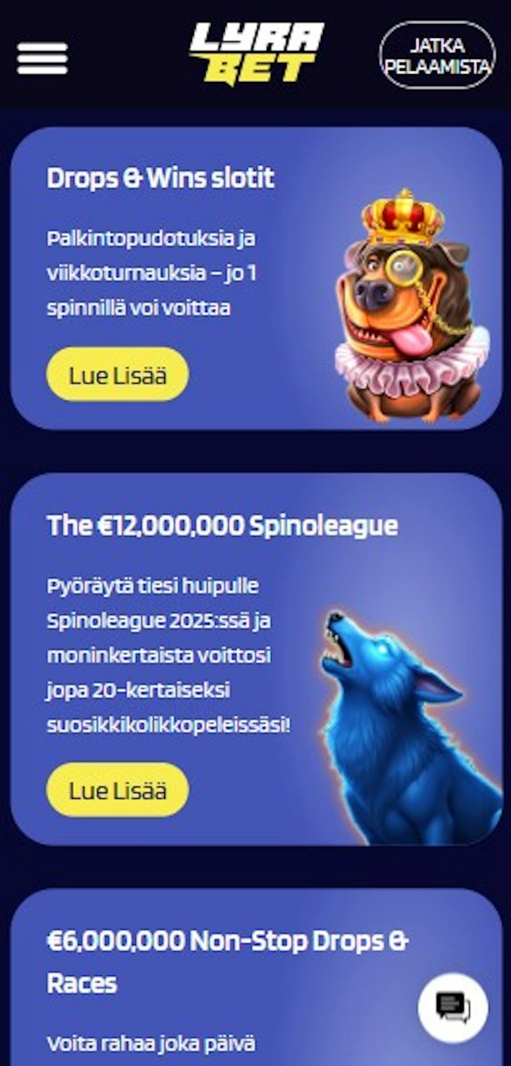 Lyrabet Casinon kampanjatarjouksia.
