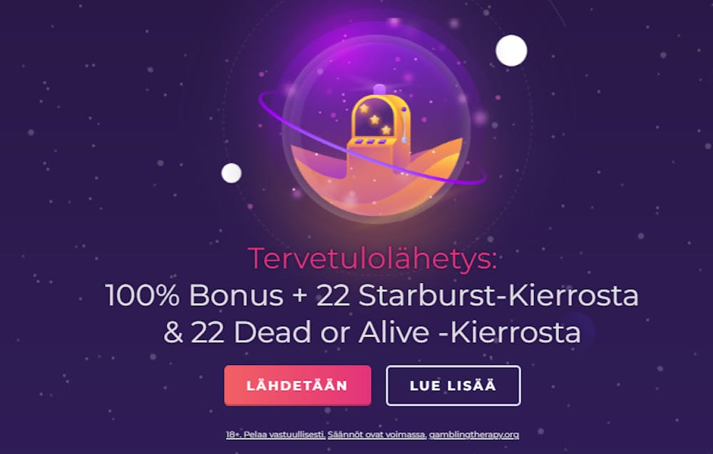 Slot Planet kasinon free spins no deposit tarjous sisältää 22 ilmaiskierrosta.