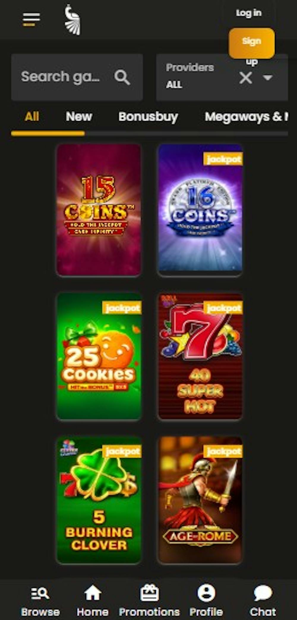 Art Casinon peleihin kuuluvat esimerkiksi 5 burning clover, 25 cookies, 16 coins ja monia muita.